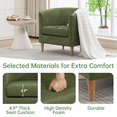 thumbnail image 6 of Barrel Accent Chair Set of 2, Mid Century Modern Upholstered Club Chair with Comfy Armrest and Stable Wood Legs for Bedroom, Living Room, or Reading Corner (Green), 6 of 12