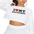 thumbnail image 3 of Women‘s Cropped Sweatshirts Letter Heart Print Crew Neck Pullovers, 3 of 7