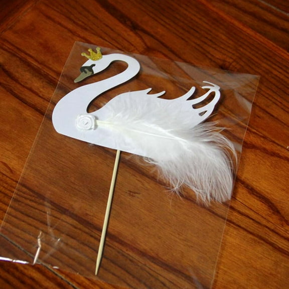 GETAJGHSD Creative Swan Cake Flags for Wedding and Birthday Cakes 5Pcs