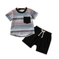 thumbnail image 2 of Realhomelove Toddler Baby Boy Clothes Short Sleeve T Shirt Top Boys Shorts Cute Summer Outfit 2Pcs Set 0-3T, 2 of 9