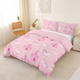 thumbnail image 2 of Erosebridal Girls Unicorn Duvet Cover Set,Cartoon Pink Princess Castle Bedding Full For Kids,Reversible Pink 3-Piece,No Comforter, 2 of 6
