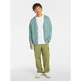 thumbnail image 2 of No Boundaries V-Neck Brushed Cardigan Sweater, Midweight, Men's & Big Men's, 2 of 4