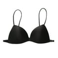thumbnail image 2 of opvise Women Bra Back Closure Spaghetti Straps Seamless Wireless Breast Support Breathable Thin Shoulder Strap Black, 2 of 7