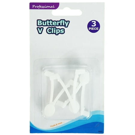 - Set of 3 White EZ Quick Snap Replacement Butterfly Clips for Swimming Pool Pole Attachments 2