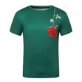 thumbnail image 6 of Rggeeun Men'S T-Shirts Cute Rose Floral Print Cotton Blend Lightweight Crew Neck Short Sleeve Relaxed Fit For Summer Travel Party Classic Tee,Green,Xxxl, 6 of 6