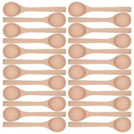 

24 Pieces 6.7 Inch Wooden Spoons Condiments Salt Spoons Wooden Oval Spoons Wooden Mixing Spoons (Wood Color)