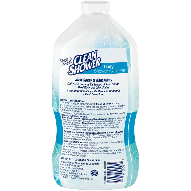 Clean Shower Daily Shower Cleaner Refill, Fresh Clean Scent, 60 Fl Oz photo 6