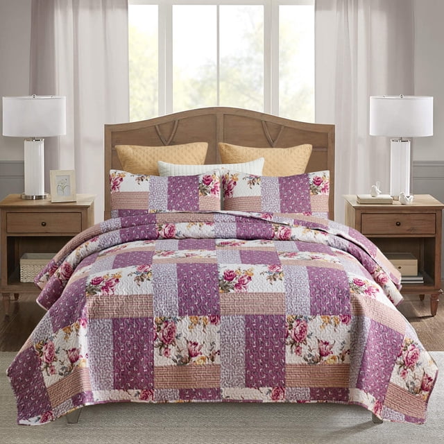 JML Quilt Set 3-Piece King Size, Soft Reversible 1 Quilt & 2 Shams Bedspread Coverlet Set