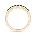 thumbnail image 2 of Angara Rings - Natural Square Shape Emerald Semi Eternity Wedding Ring in 14K Rose Gold for Women (Size-2.2mm) | May Birthstone Jewelry, Birthday, Anniversary, Jewelry Gift for Women, 2 of 11