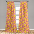 thumbnail image 5 of Ambesonne Lemons Curtains, Sour and Juicy Fruit, Pair of 28"x84", Earth Yellow Pastel Pink, 5 of 5