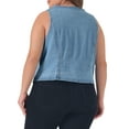 thumbnail image 4 of Agnes Orinda Plus Size Denim Vest for Women Sleeveless V Neck Button Down Jean Waistcoat Jacket, 4 of 4