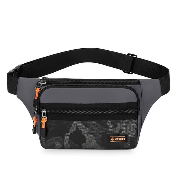Riñonera de moda para hombre, bolsa de almacenamiento multifuncional para teléfono móvil, bolso de mensajero deportivo para exteriores de gran capacidad