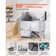 thumbnail image 3 of STAWAY 50" Stainless Steel Dog Grooming Bath Tub with Ramp, Dual-Control Showerhead & Soap Dispenser - Perfect for Easy Pet Bathing, 3 of 9