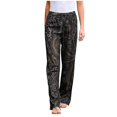 thumbnail image 1 of Pantalon Long Décontracté d'Été pour Femmes, Imprimé, Bandage, 1 of 7