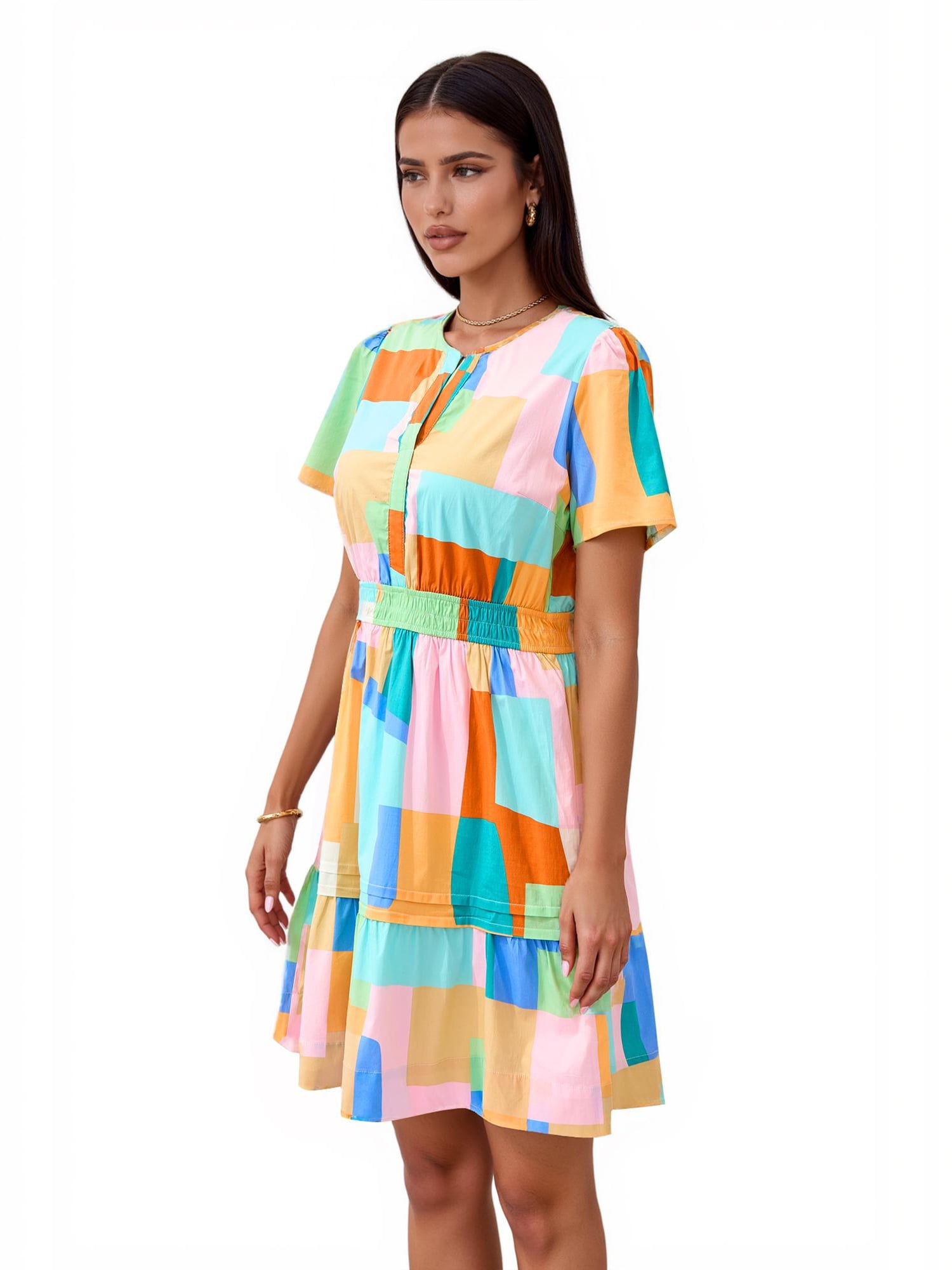 PRETTYGARDEN Women's V-Neck Mini Dress, Sizes S-XXL
