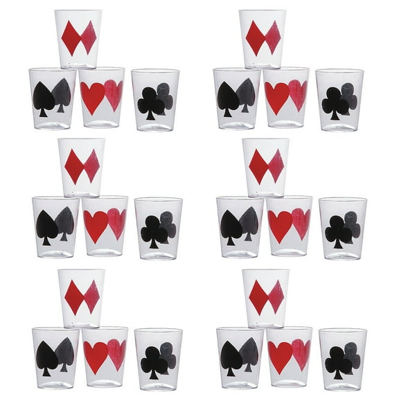 Fun Express Bulk 72 Count Casino Card Suit Shot Glasses
