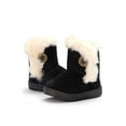 thumbnail image 3 of Frontwalk Kids Warm Ankle Booties Plush Collar Snow Boots Button Winter Boot Cold Weather Fuzzy Bootie Boys Mid Calf Outdoor Shoes Black 10toddlers, 3 of 5