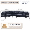 thumbnail image 2 of Aukfa 6-Seater L Shaped Sectional Sofa Couch for Living Room, 2Pillows, Linen, Black Gray, 2 of 9