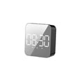 thumbnail image 2 of Multifunctional Digital Mirror Clock, LED Silent Desk Clock with Sound-Activated Display, Temperature, Date, Alarm, Power Supply Options for Home, Office, Kitchen Use, Black/White, 2 of 8