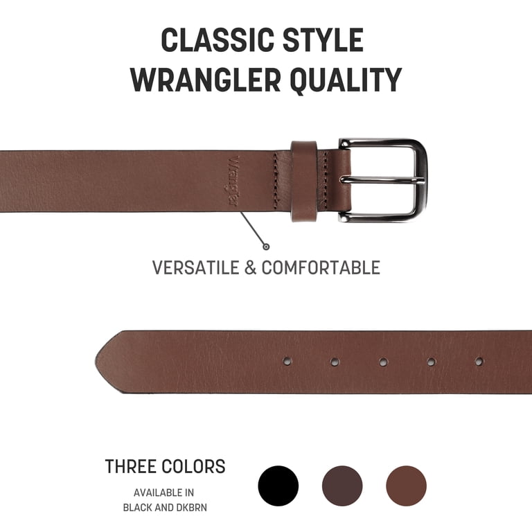 Wrangler Men's Full Grain Leather Belt, Light Brown photo 2