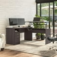 thumbnail image 7 of Cabot 60W 3 Position L Shaped Sit Stand Desk in Heather Gray - Engineered Wood, 7 of 7