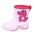 thumbnail image 3 of Siilsaa Kids Rain Boots Kids Rain shoes Easy On Rubber Rain Boots (Little Kid/Big Kid) Pink,13, 3 of 5