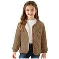 thumbnail image 3 of Loopsun Kids Quilted Jackets, Kids Boys Girls Quilted Long Sleeve Warm Outerwear Jacket Coffee, 1-2 Years, 3 of 5