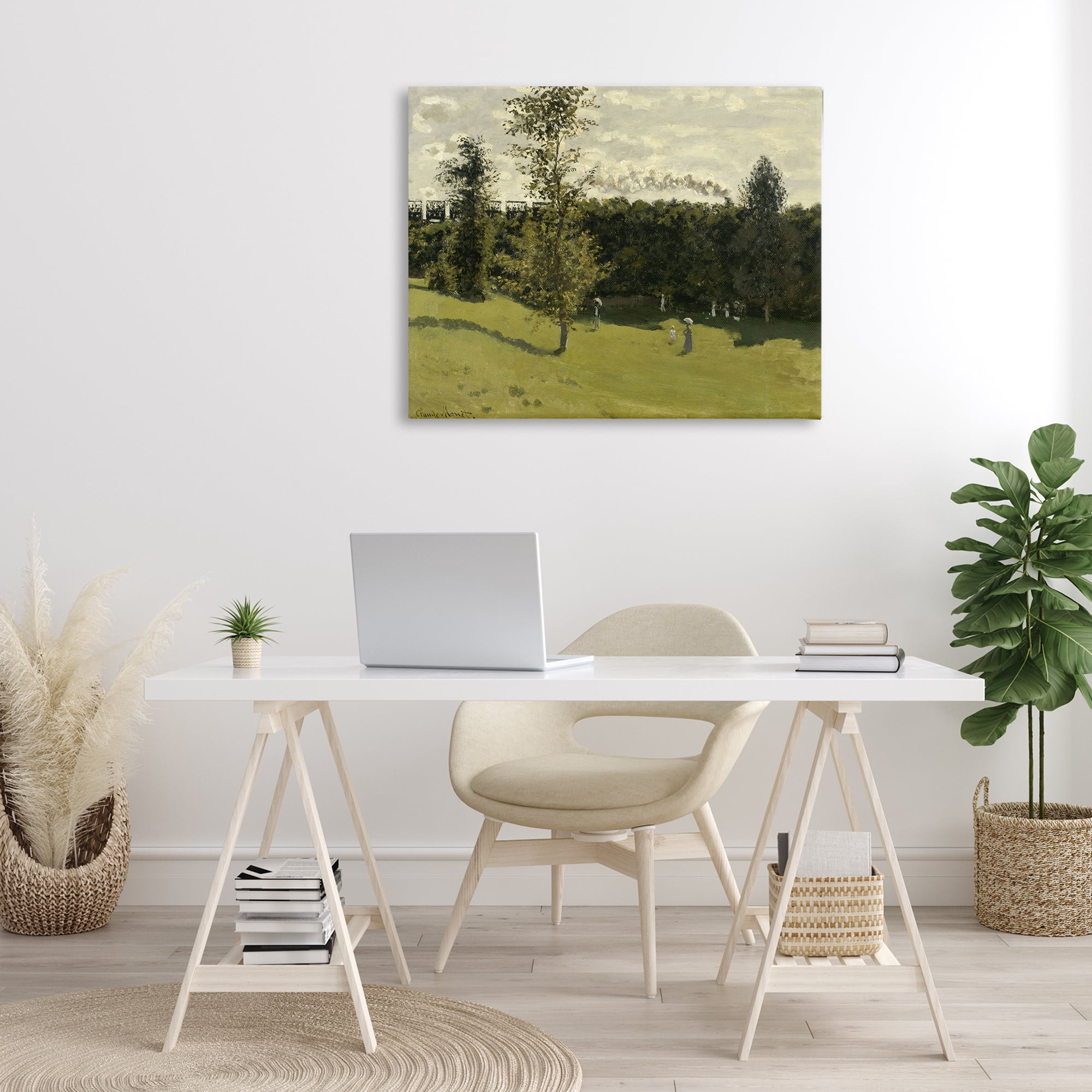 Stupell Industries Classic Train in Countryside Landscape & Nature Painting Wrapped Canvas Art Print Wall Art, 40 x 30