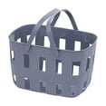 thumbnail image 2 of Plastic Handheld Shower Caddy | Rectangular Storage Basket with Drainage Holes | 28x19x18cm Bathroom Organizer | Blue, Pink, Army Green, 2 of 6