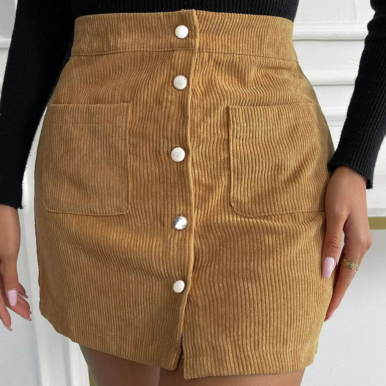 Corduroy skirt yellow deals
