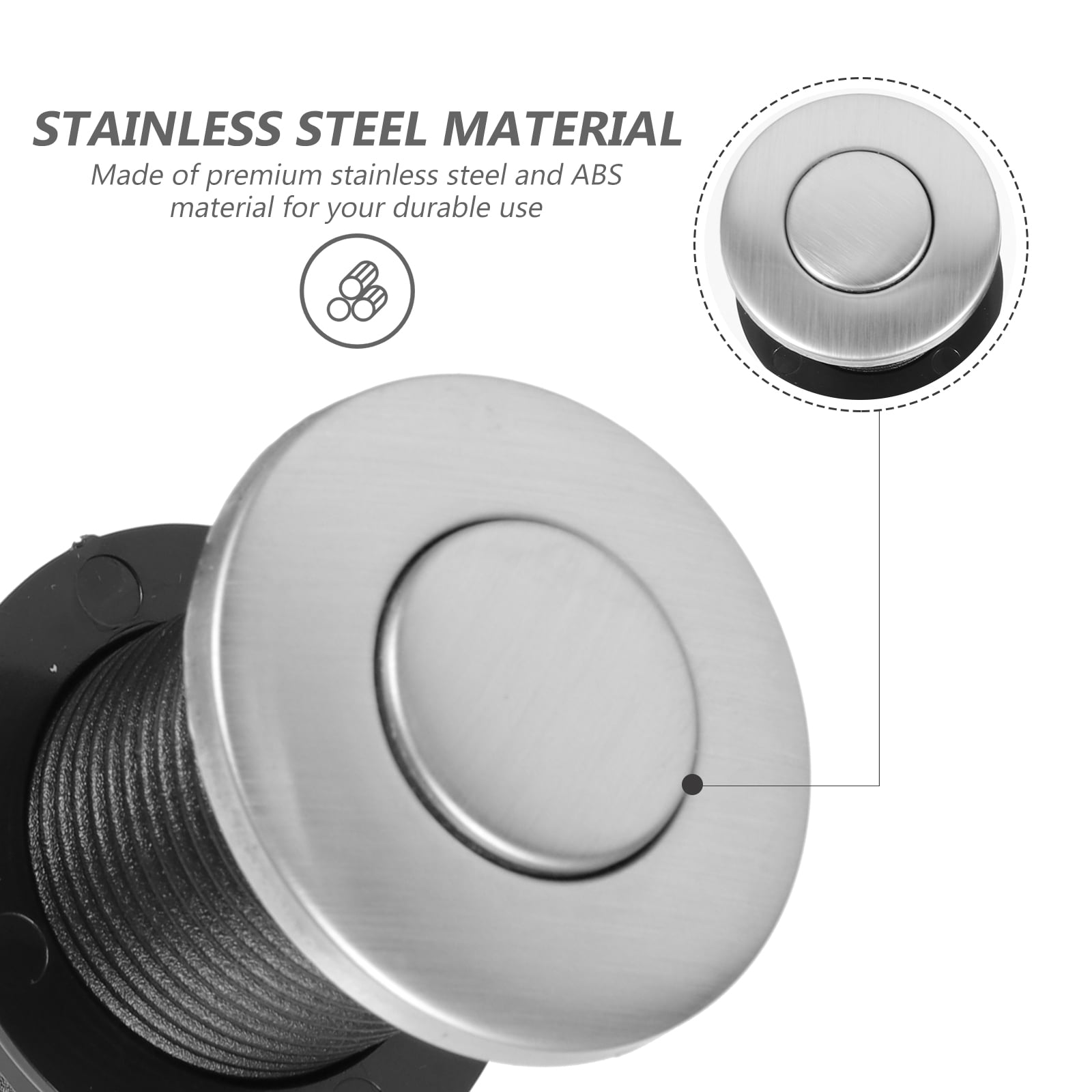 4 Sets Pneumatic Switch Drain Plug Bathroom Sink The Silver