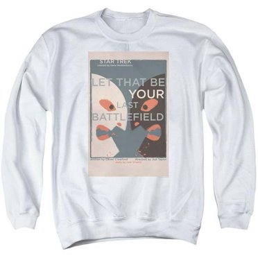 Trevco CBS2007-AS-4 Star Trek & TOS Episode 70 Adult Crewneck Sweatshirt, White - Extra Large