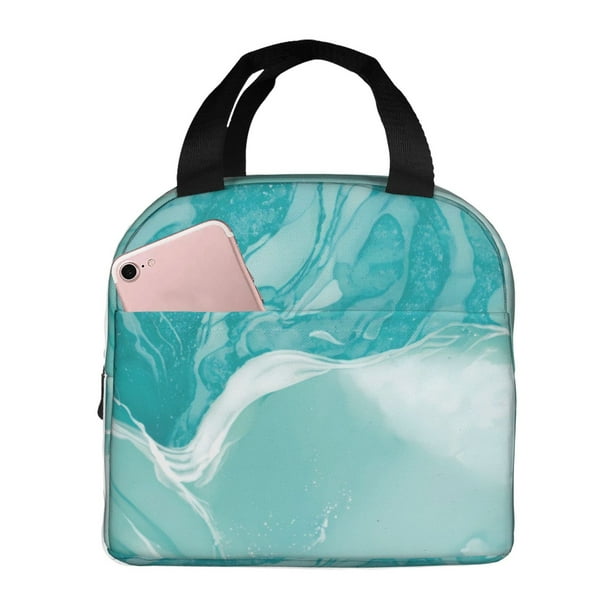 Easygdp Teal Turquoise 1 Bolsa Térmica Premium - Tela Oxford Impermeable, Gran Capacidad, Bolsillo Frontal, Unisex para Trabajo, Escuela, Actividades al Aire Libre y Picnics