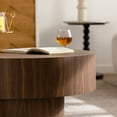 thumbnail image 4 of 30" Round Coffee Table with Sturdy Base, Mid Century Modern Center Table, Waterproof Accent Table for Living Room, Small Space, Apartment, Walnut, 4 of 6