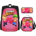 thumbnail image 1 of Stumble Guys Backpack Set With School Bookbag Lunch Bag Pencil Case, 1 of 5