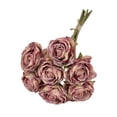 thumbnail image 5 of bestolf 7 Bundles Roses Fake Flowers Retro Artificial Rose Flower with Stems for Table Vase Bridal Wedding Party Home Decoration (Red), 5 of 8