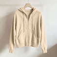 thumbnail image 5 of Odbmxy Sweaters for Women Cardigan Long Sleeve Fall Winter Hooded Womens Sweater Knit Solid Color Zip up with Pockets, 5 of 5