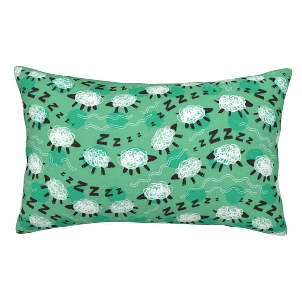 Fotbe Sheep Zzz Funda de Almohada Decorativa Estilo Occidental, Lujo en Algodón, Fundas para Almohadas King, Cojín Estampado para Decoración del Hogar-20"x30"
