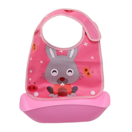 

Newborn Baby Bibs Waterproof Baby Apron Bib Infant Saliva Towels (Pink Rabbit)