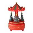 thumbnail image 2 of Caja de música decorativa con forma de carrusel navideño, mecanismo de cuerda, ligera y decorativa. Estilo D, 2 of 9