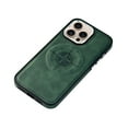 thumbnail image 3 of Designed Strong Magnetic for iPhone 12 Case Compatible with MagSafe Smooth PU Leather Slim Luxury Elegant Thin Compass Pattern Back Shockproof Anti-fall Phone Case Cover,Green, 3 of 6