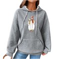 thumbnail image 2 of Nutroes Cardigans à Capuche Surdimensionnés pour Femmes, Chandail Raglan à Fermeture Éclair à Capuche pour Femmes, Cardigan en Tricot, Chandail à Manches Longues, 2 of 4
