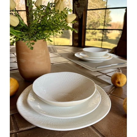 Light Rain Durable White Porcelain Dinnerware Set