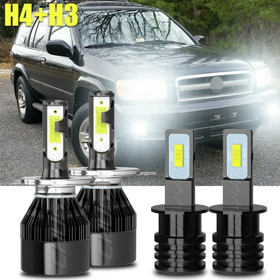 For Nissan Pathfinder 2001-2004 Combo 9003 LED Headlight High/Low   H3 Fog Bulbs