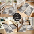 thumbnail image 3 of MeyJey Kitchen Rug 2 PCS Set, 24”x36+24”x59” Non Slip Machine Washable Rug Floral Decor Kitchen Floor Mats for in Front of Sink, Gray, 3 of 8