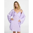 thumbnail image 2 of No Boundaries Sleepwear Satin Robe, Women's XS-XXL, 2 of 6