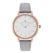 Charlotte minimalist rose gold womens watch with 14mm grey genuine leather interchanageable watch band CH003
