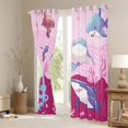 thumbnail image 3 of Erosebridal Octopus Shark Girls Curtains Pack of 2 (42x84 Each), Pink Ocean Waves Curtains Blackout, 3 of 6