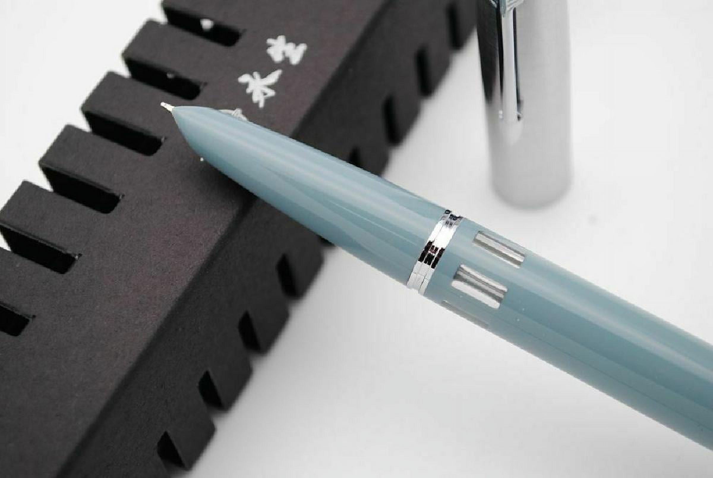 1 x Fountain Pen , esin Body Steel Push Cap Vacumatic Fountain Pen F Nib 0.5MM With Ink Window