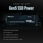 PNY CS2150 1TB Gen5 x4 PCIe NVMe M.2 2280 Internal SSD – Up to 10,200/8,300 MB/s M280CS2150-1TB-TB